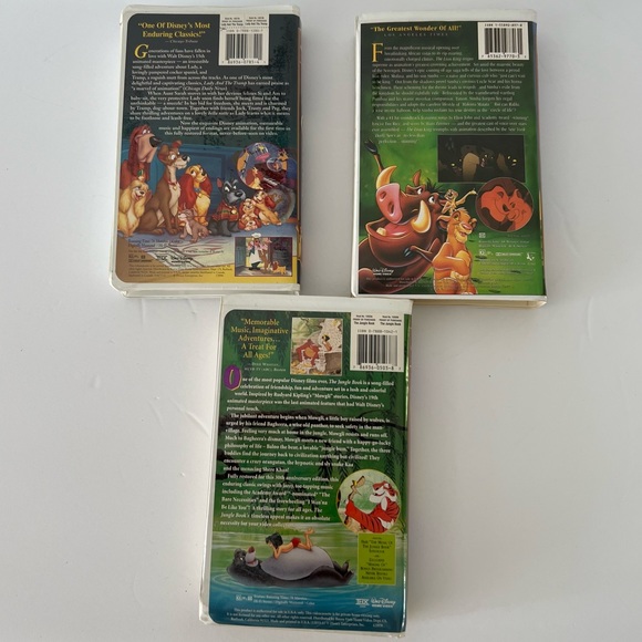Vintage Disney VHS set 3 bundle The King Lion, Lady & the Tramp, The Jungle Book - Picture 14 of 15
